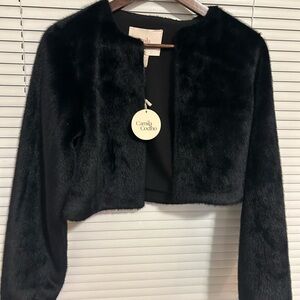 Camila Coelho Elegant Black Teddy Jacket